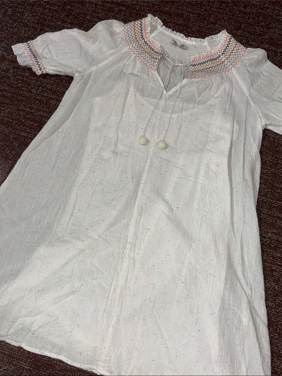 Madewell Dresses & Skirts - Madewell confetti mini‎ dress flowy shift style smocked collar colorful dress S